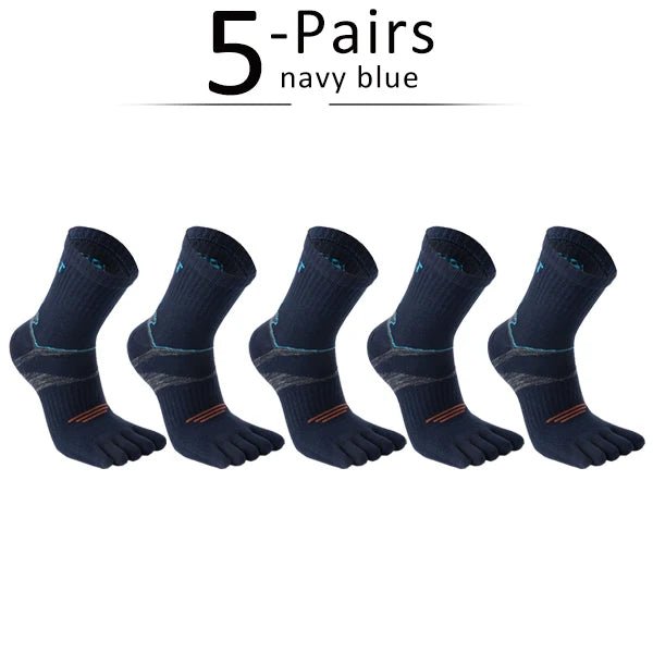 Toe Fit Performance Socks — Breathable Blister - Resistant Comfort (dark blue EU39 - 44) - | Zavonix