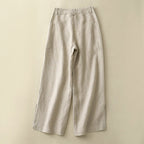 Selwin — Breathable Wide - Leg Linen Pants with Deep Pockets (Light Gray XS) - | Zavonix
