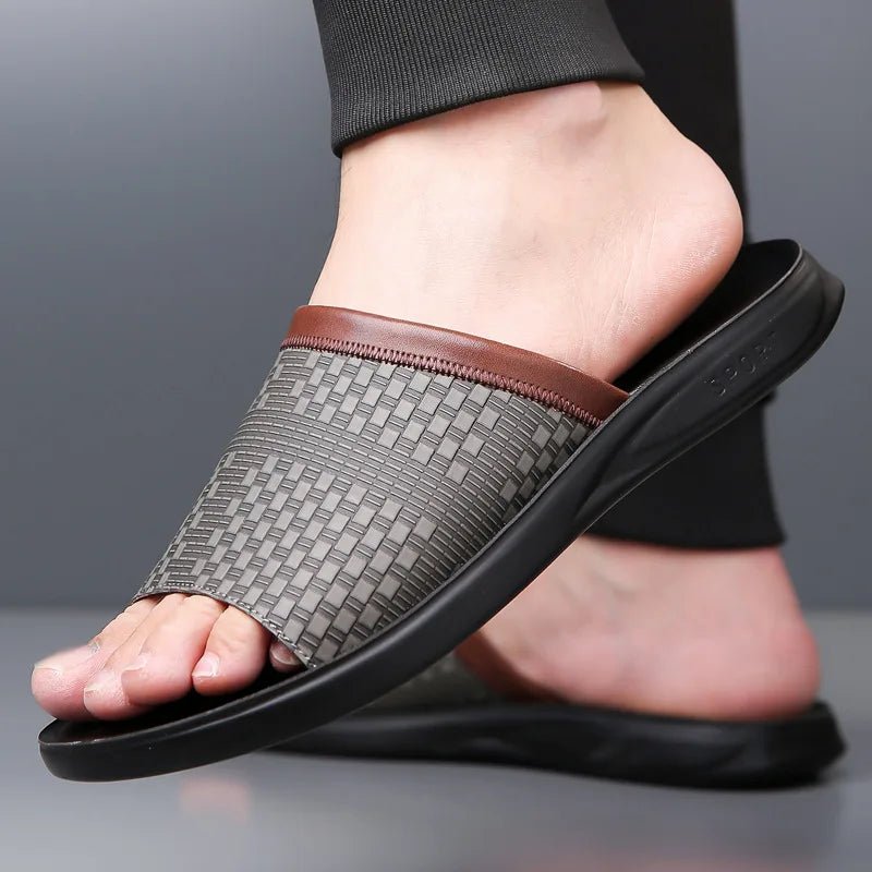 Sereno Leather Sandals (Khaki US 6 / EU 38) - | Zavonix