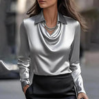 Serena Satin Top (White XS) - | Zavonix