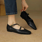 Serena Soft Leather Flats (Black US 5 / EU 35 - 36) - | Zavonix