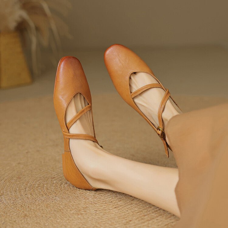 Serena Soft Leather Flats (Brown US 5 / EU 35 - 36) - | Zavonix