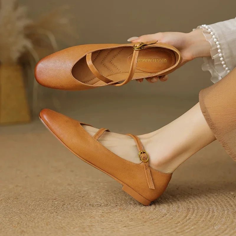 Serena Soft Leather Flats (Mocha US 5 / EU 35 - 36) - | Zavonix