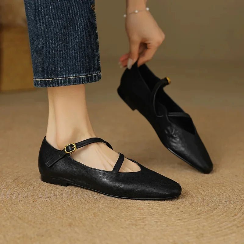 Serena Soft Leather Flats (Mocha US 5 / EU 35 - 36) - | Zavonix