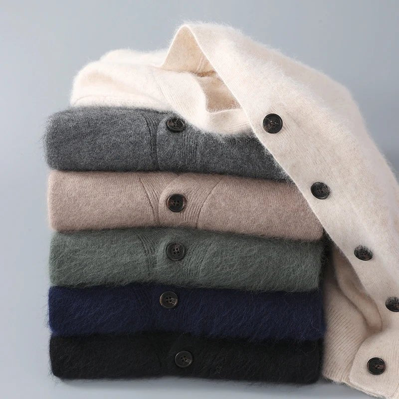 Serenity Cashmere Cardigan (Army Green S) - | Zavonix