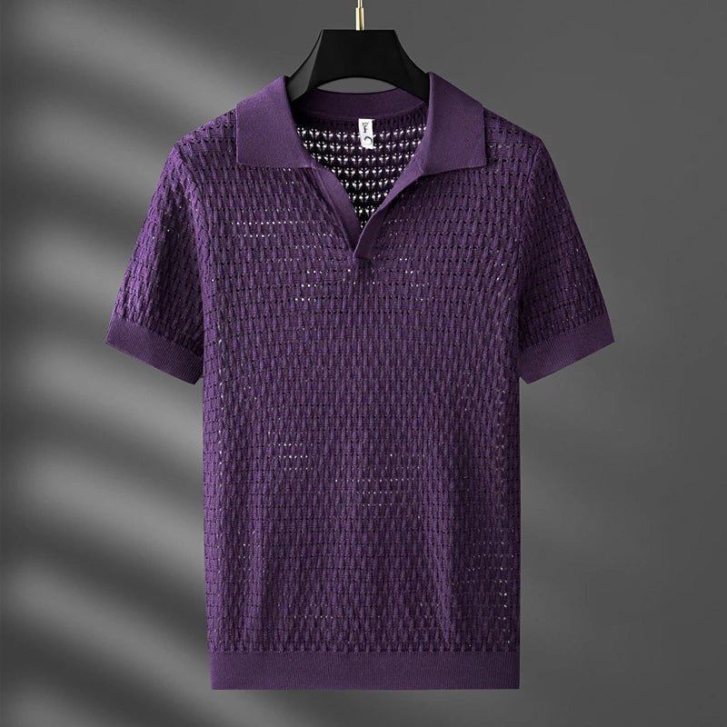 Sebastian Polo — Lightweight Breathable Viscose Polo Shirt for Warm Days (purple S) - | Zavonix