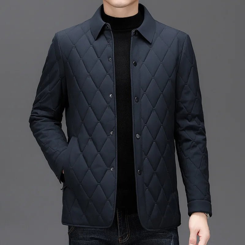 Severo — Quilted Lightweight Insulated Jacket with Snap Buttons (Blue S) - | Zavonix