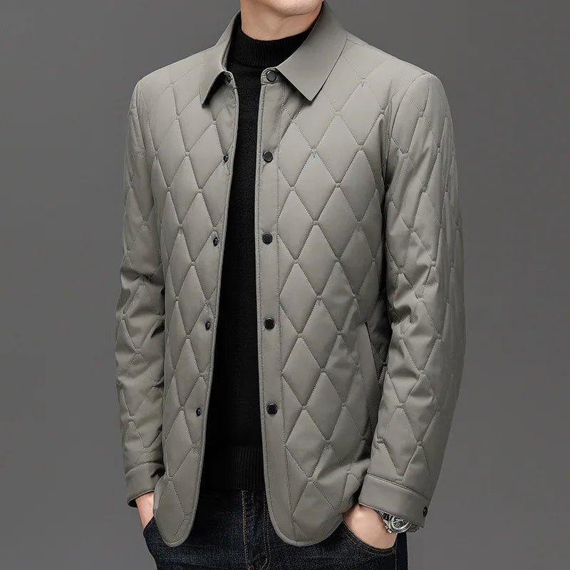 Severo — Quilted Lightweight Insulated Jacket with Snap Buttons (khaki S) - | Zavonix