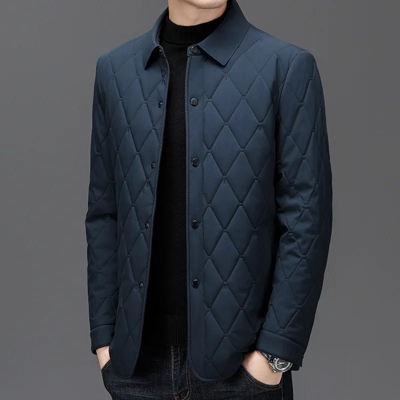 Severo — Quilted Lightweight Insulated Jacket with Snap Buttons (Blue S) - | Zavonix