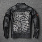 "Shadow Rider" - Genuine Cowhide Leather Motorcycle Jacket (Black XS) - Jacket | Zavonix