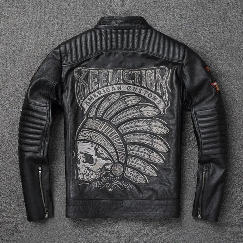 "Shadow Rider" - Genuine Cowhide Leather Motorcycle Jacket (Black XS) - Jacket | Zavonix