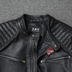 "Shadow Rider" - Genuine Cowhide Leather Motorcycle Jacket (Black XS) - Jacket | Zavonix