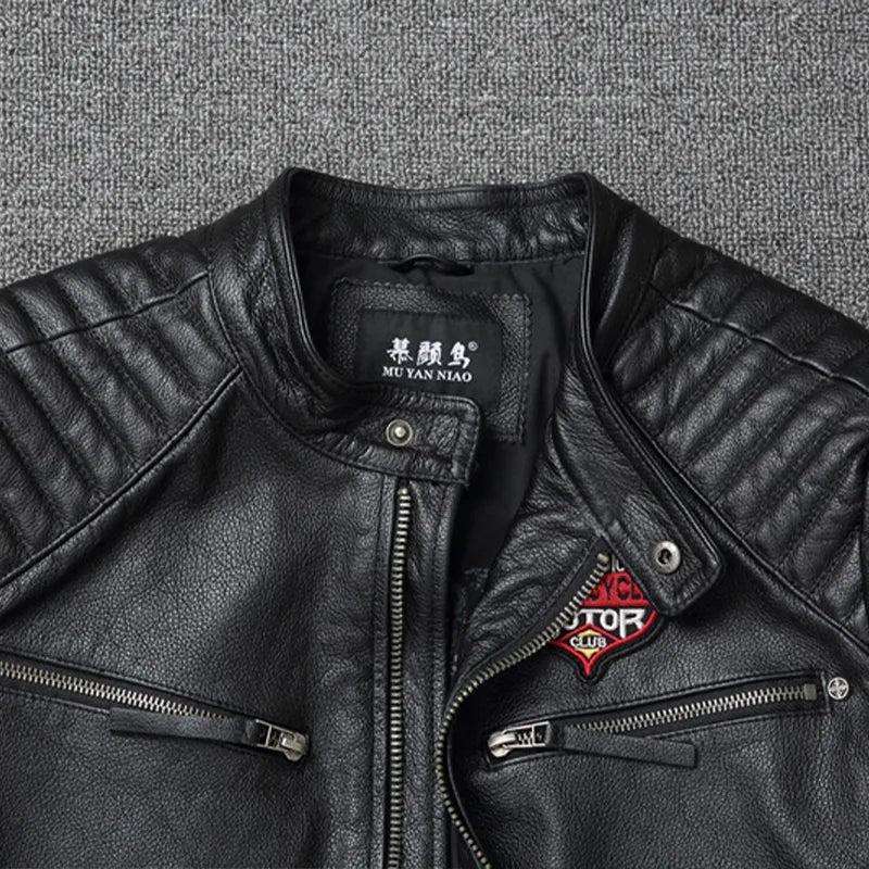 "Shadow Rider" - Genuine Cowhide Leather Motorcycle Jacket (Black XS) - Jacket | Zavonix