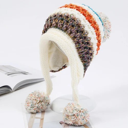 Snowy Peaks Knitted Beanie (White ) - | Zavonix