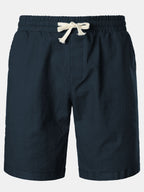 Sidra Breeze Shorts — Men's Lightweight Linen Cotton Casual Shorts (Navy blue S) - Shorts | Zavonix