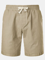 Sidra Breeze Shorts — Men's Lightweight Linen Cotton Casual Shorts (Khaki S) - Shorts | Zavonix