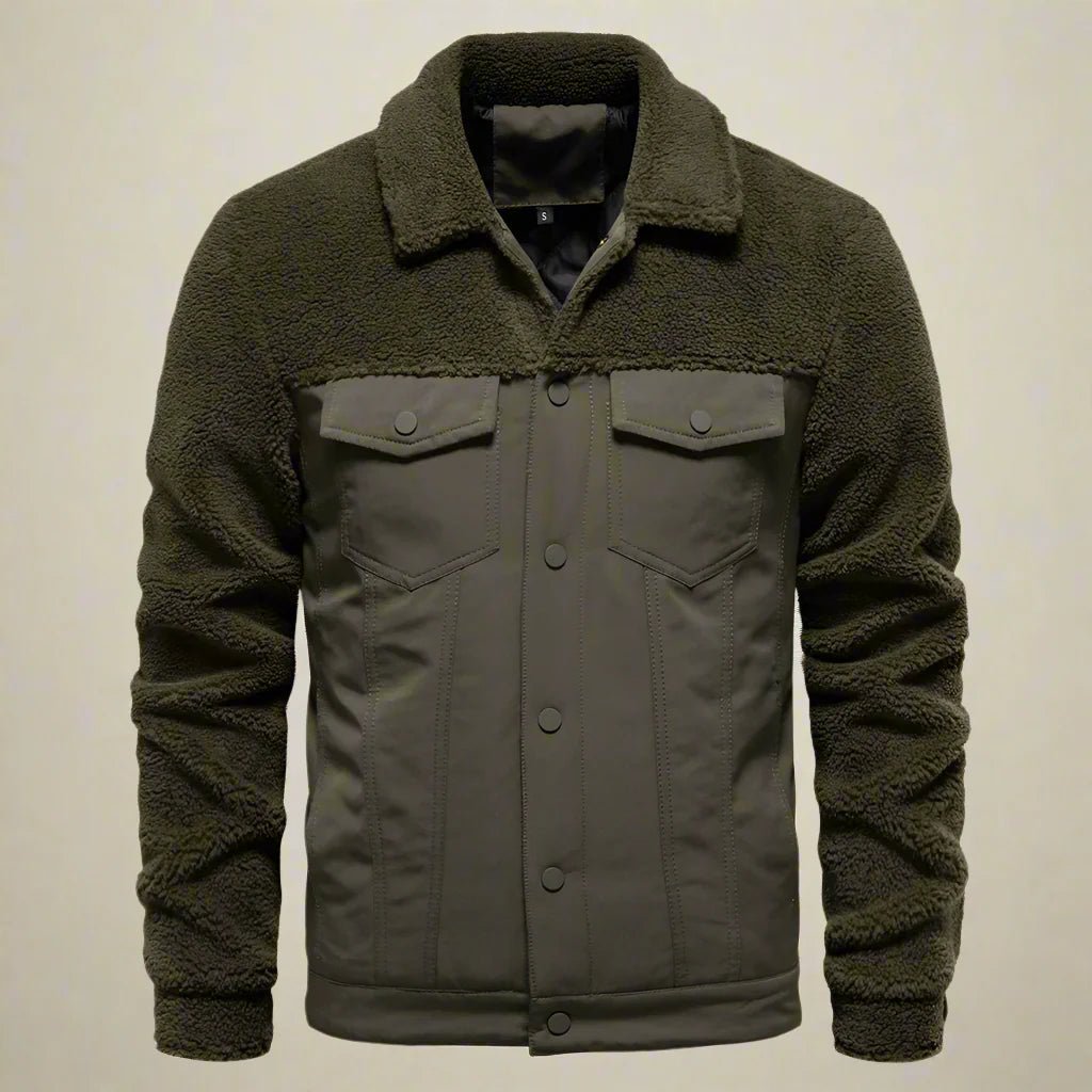 "Synthetic Sherpa Jacket" (Dark Blue S) - | Zavonix