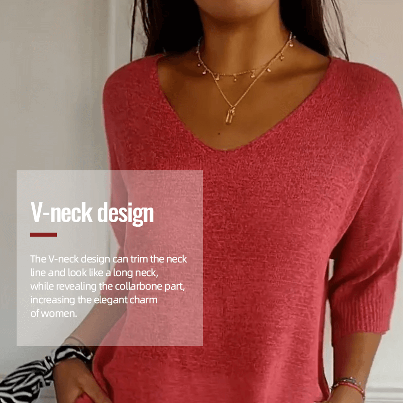 Sierra V Neck Knit Layering Blouse Product Image 01