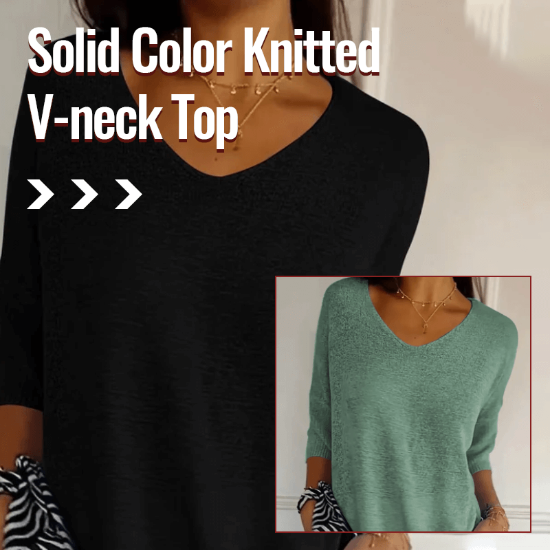 Sierra V Neck Knit Layering Blouse Product Image 02