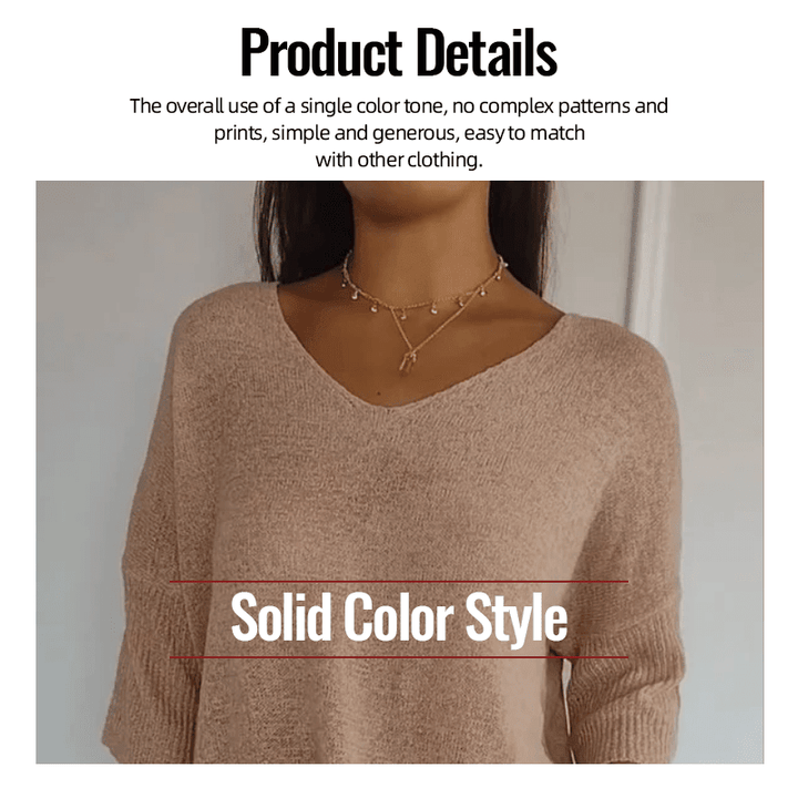 Sierra V Neck Knit Layering Blouse Product Image 06