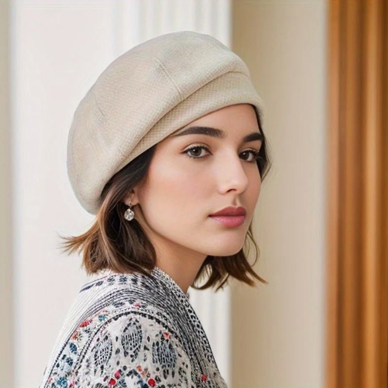 Star Rose Beret (Beige ) - | Zavonix