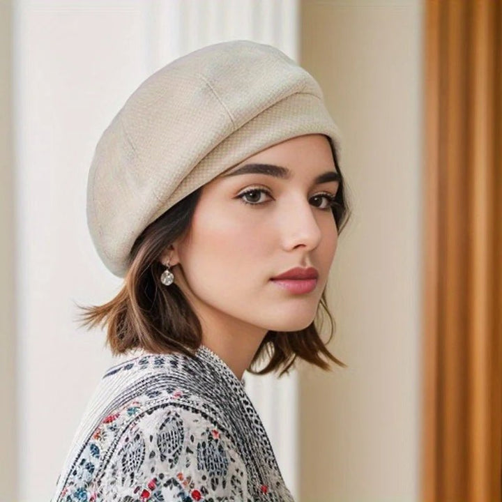 Star Rose Beret (Beige ) - | Zavonix