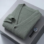 Serenity Cashmere Cardigan (Army Green S) - | Zavonix