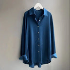 Silk - Infused Blouse™ — Feel Unstoppable Confidence in Featherlight Luxury (Blue XS) - | Zavonix