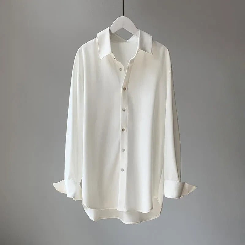 Silk - Infused Blouse™ — Feel Unstoppable Confidence in Featherlight Luxury (White XS) - | Zavonix
