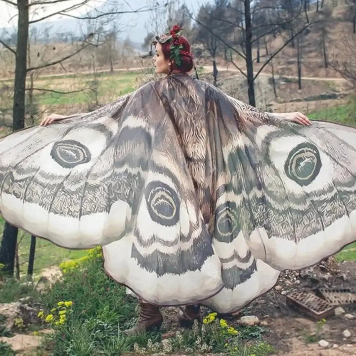 Silver Moth Wings Shawl – Elegance Stunning Cape ( ) - | Zavonix