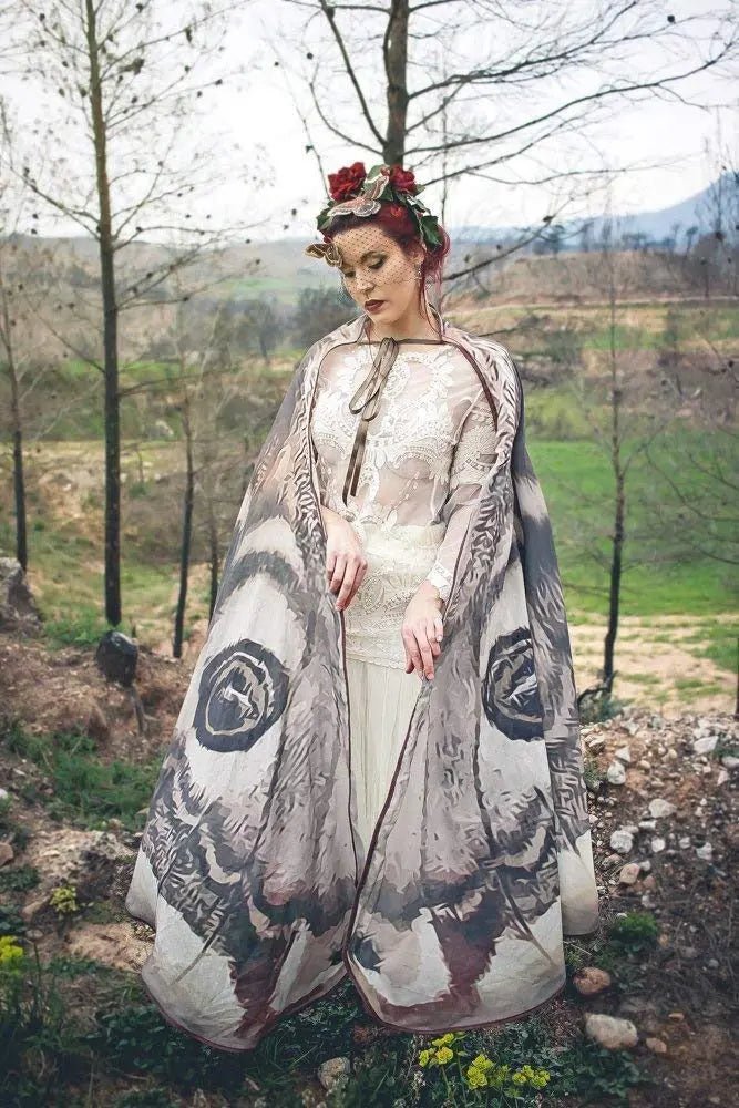 Silver Moth Wings Shawl – Elegance Stunning Cape ( ) - | Zavonix