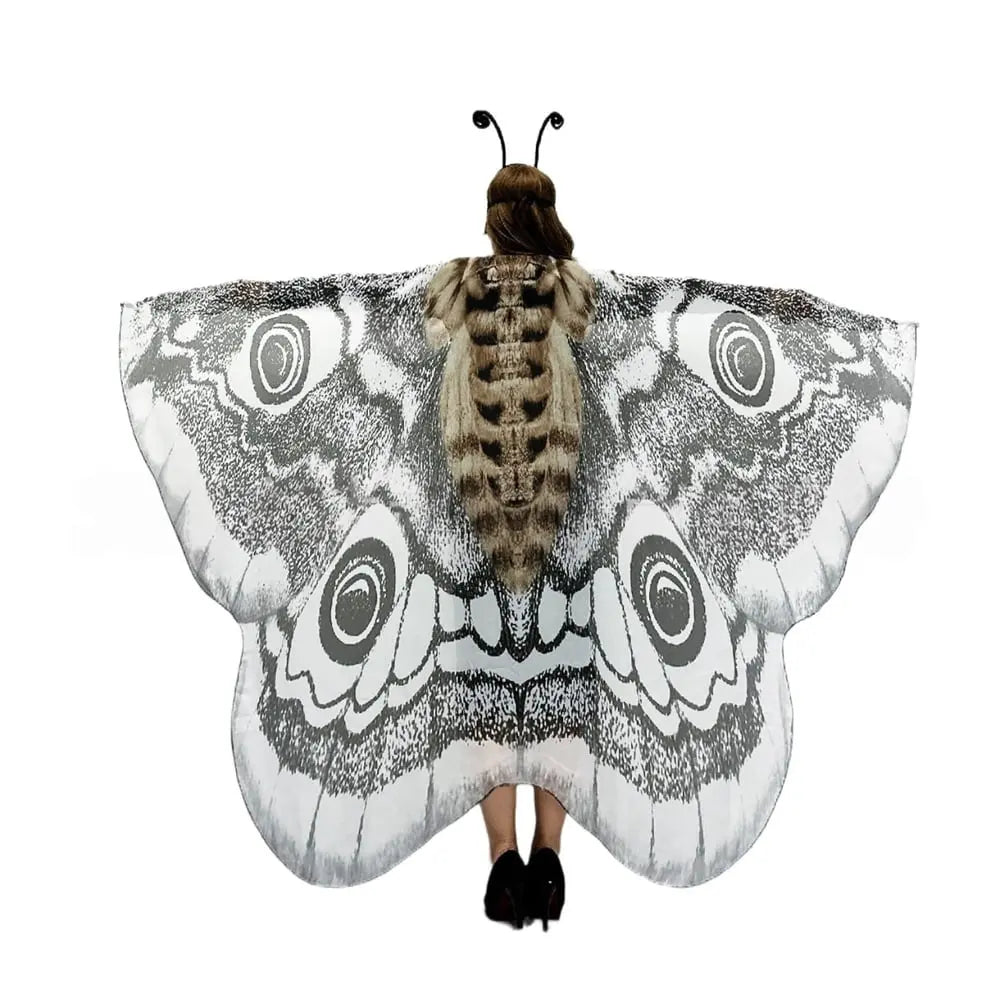 Silver Moth Wings Shawl – Elegance Stunning Cape ( ) - | Zavonix