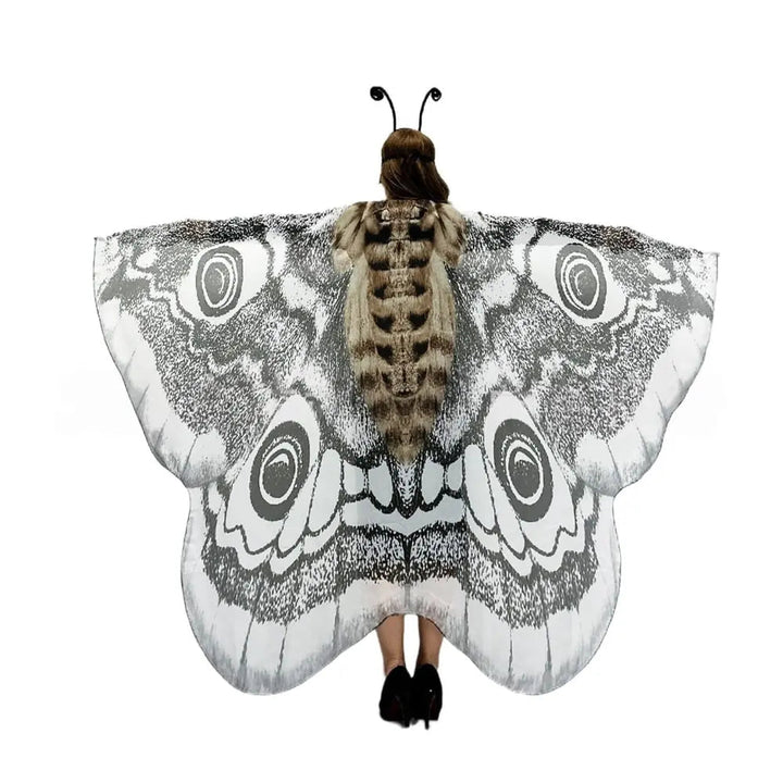 Silver Moth Wings Shawl – Elegance Stunning Cape ( ) - | Zavonix