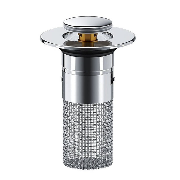 Sink Drain Stopper | Pop-Up Press Bounce | Stainless Steel Hair Catcher