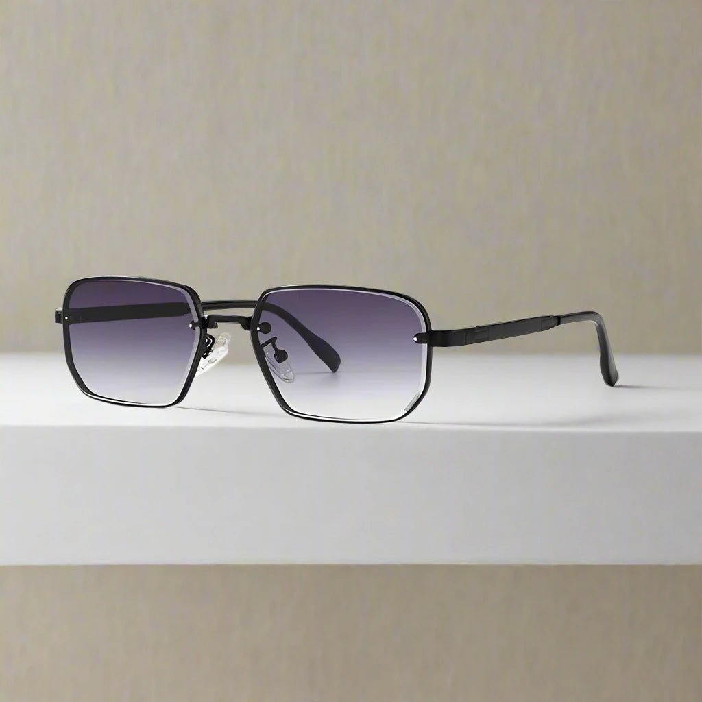 Skyline Rectangular Sunglasses (Gold ) - Sunglasses | Zavonix
