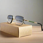 Skyline Rectangular Sunglasses (Gold ) - Sunglasses | Zavonix