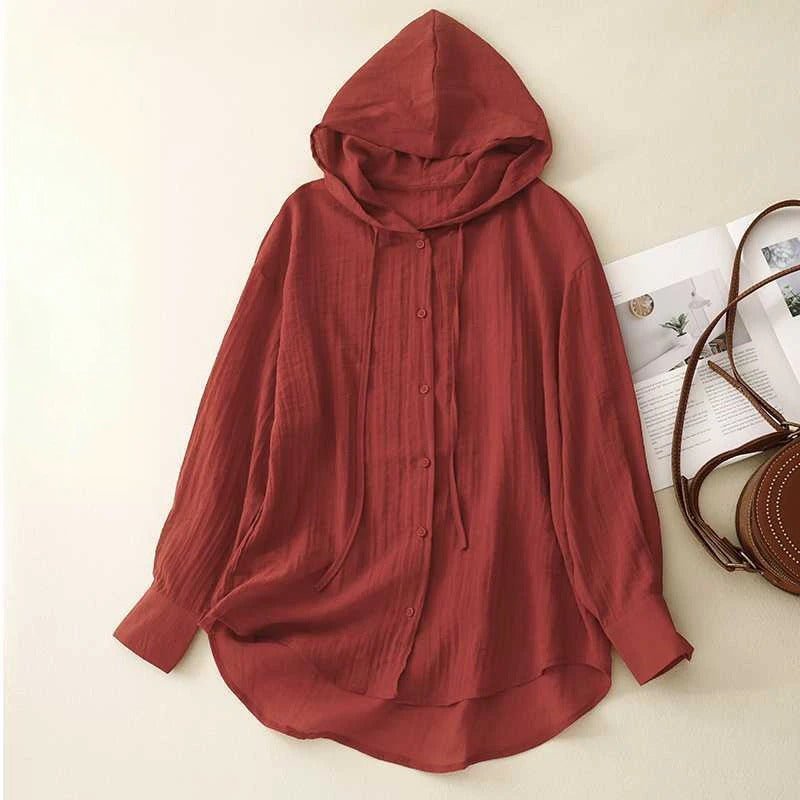 SkyVeil Linen™ — Feel Weightless Confidence Wrapped in Breathable Luxury (Red XS) - | Zavonix