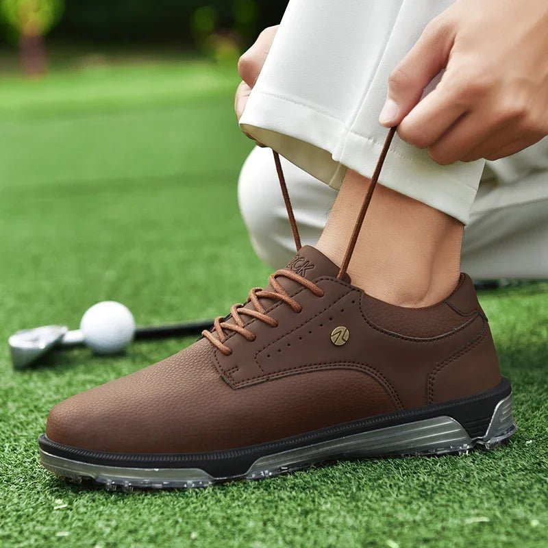 StridePro™ Leather Golf Shoes (Brown 6) - | Zavonix