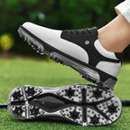 StridePro™ Leather Golf Shoes (White//Black 6) - | Zavonix