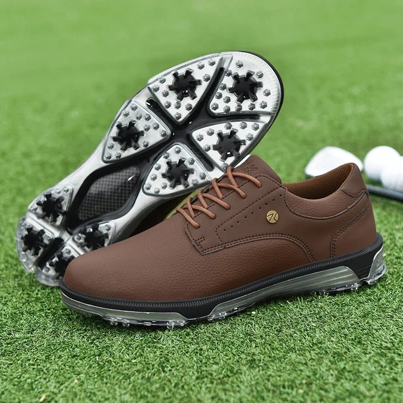 StridePro™ Leather Golf Shoes (White//Black 6) - | Zavonix