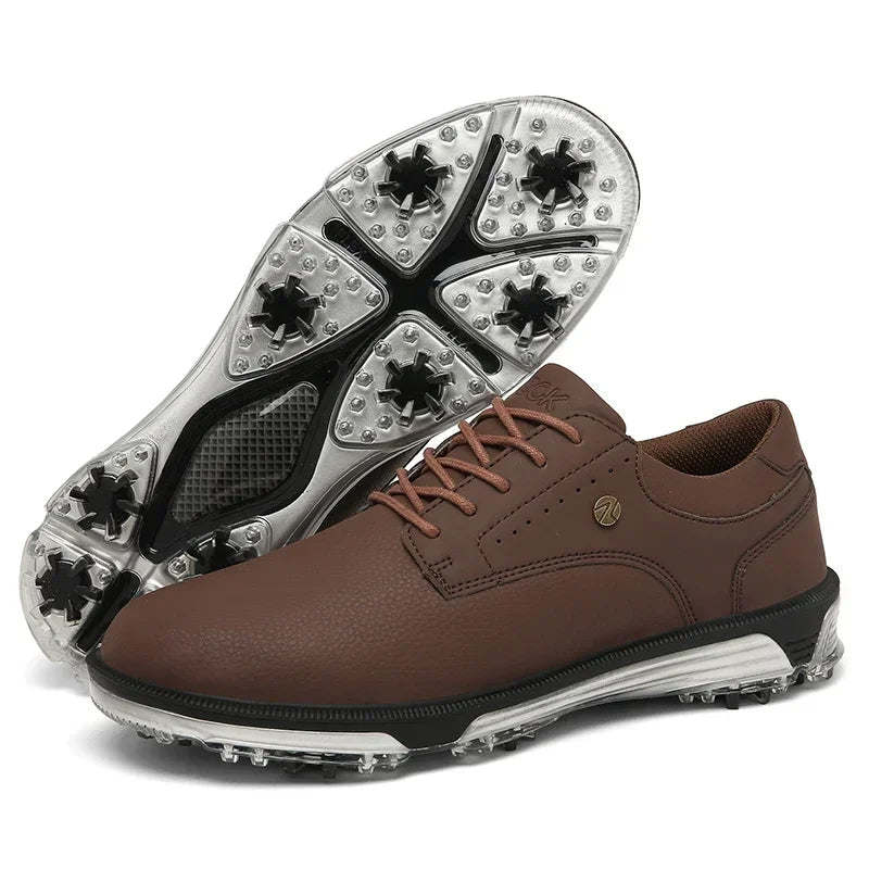StridePro™ Leather Golf Shoes (Brown 6) - | Zavonix