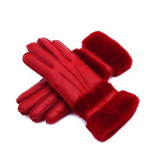 "Stirling" Leather Winter Gloves (Red ) - | Zavonix