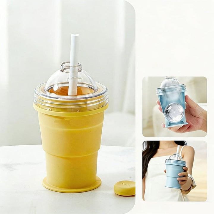 Snapsip Collapsible Silicone Cup Straw Ice Mold Product Image 04