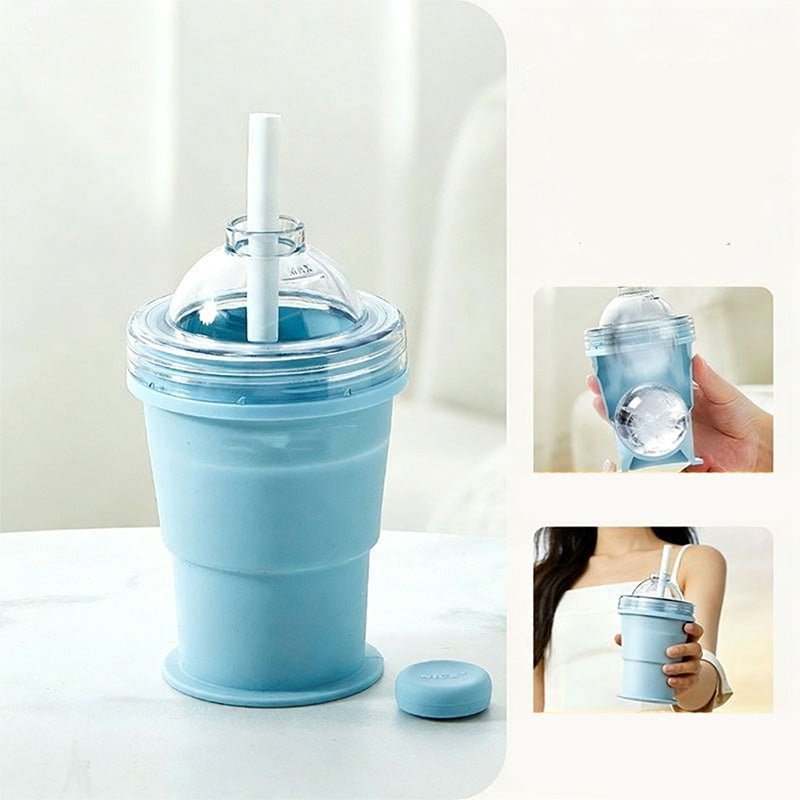 Snapsip Collapsible Silicone Cup Straw Ice Mold Product Image 05