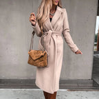 Sofia Classic Belted Coat (Brown S) - | Zavonix