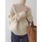 Sofia™ Woolen Turtleneck Sweater (Beige XS) - | Zavonix