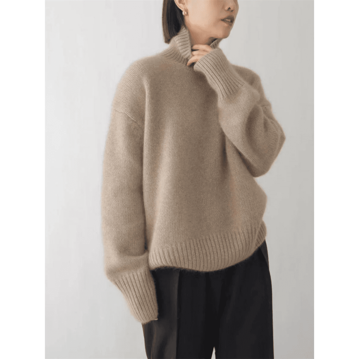 Sofia™ Woolen Turtleneck Sweater (Camel XS) - | Zavonix