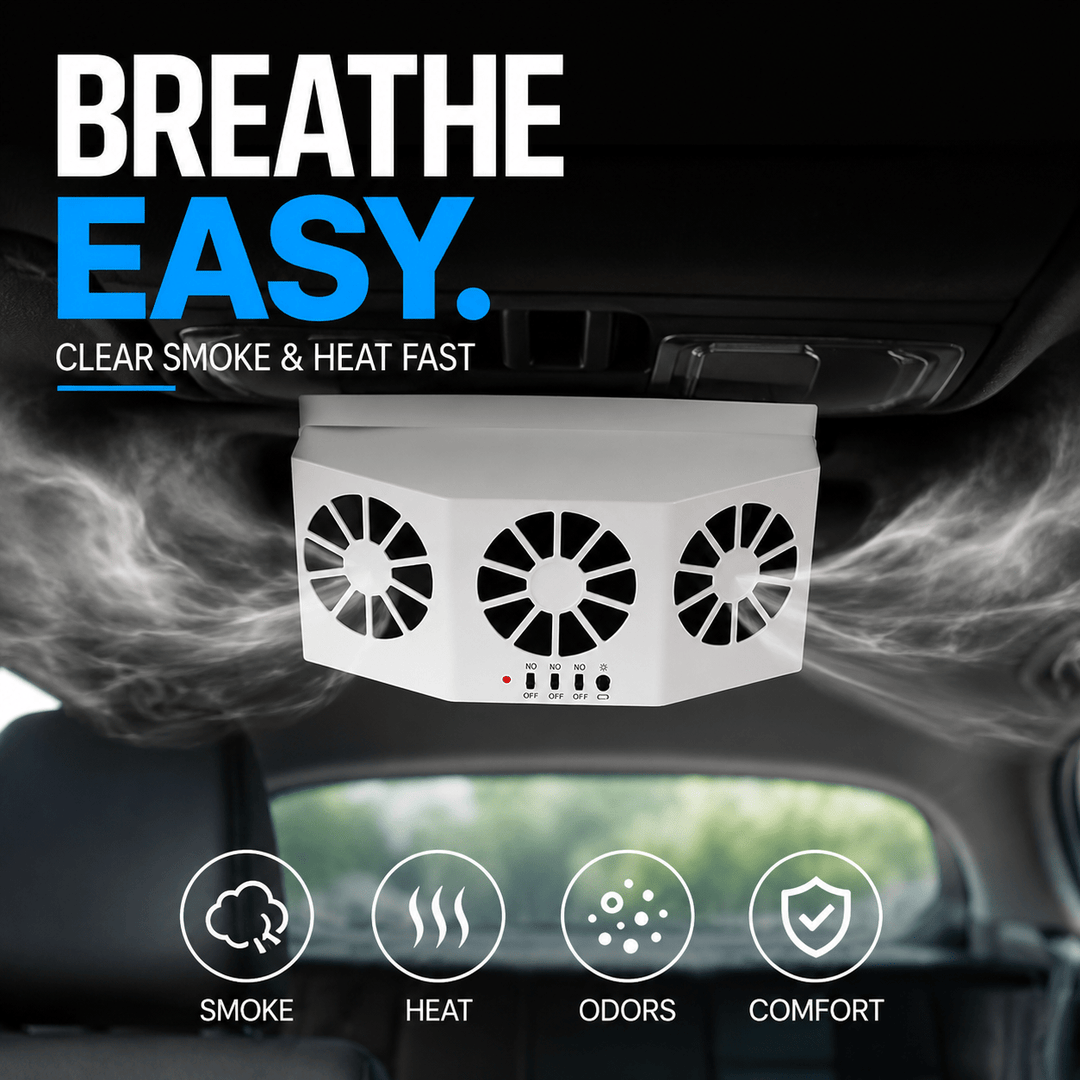 Solar Car Window Vent Fan Product Image 03
