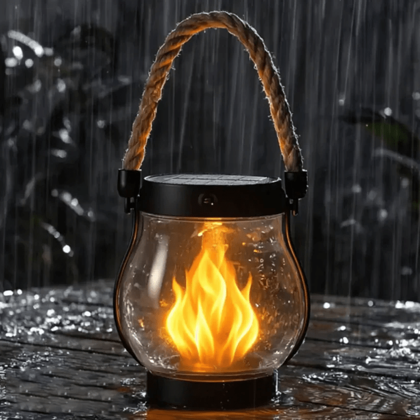 Solar Lantern with Flickering Flame Effect | Outdoor Lighting for Camping and Backyard Use 7