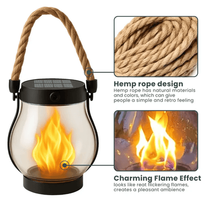 Solar Lantern with Flickering Flame Effect | Outdoor Lighting for Camping and Backyard Use 2